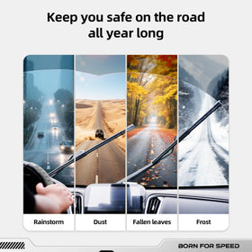 RaidBee wipers on Prius in rain enhancing driver visibility and safety