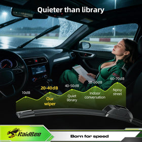 RaidBee wiper wiping rain from windshield showing clearer visibility