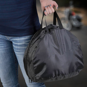 Raider helmet bag in car trunk lifestyle for easy transport benefit