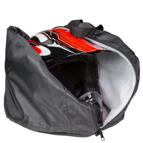 Raider helmet bag with helmet inside demonstrates roomy fit benefit