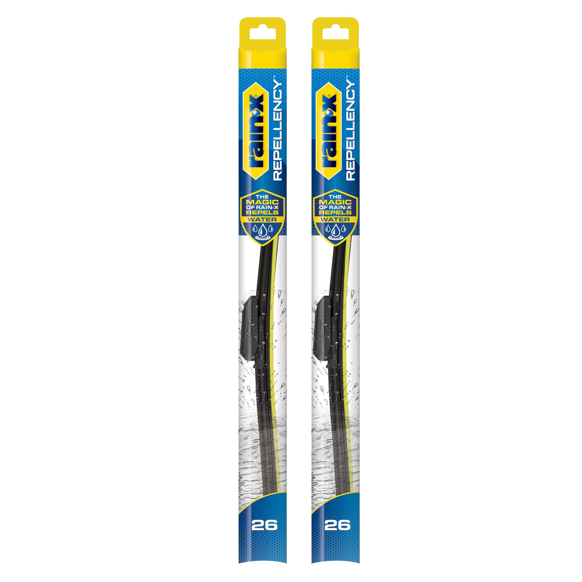 Rain‑X front packaging showing 26 inch blades and product benefits