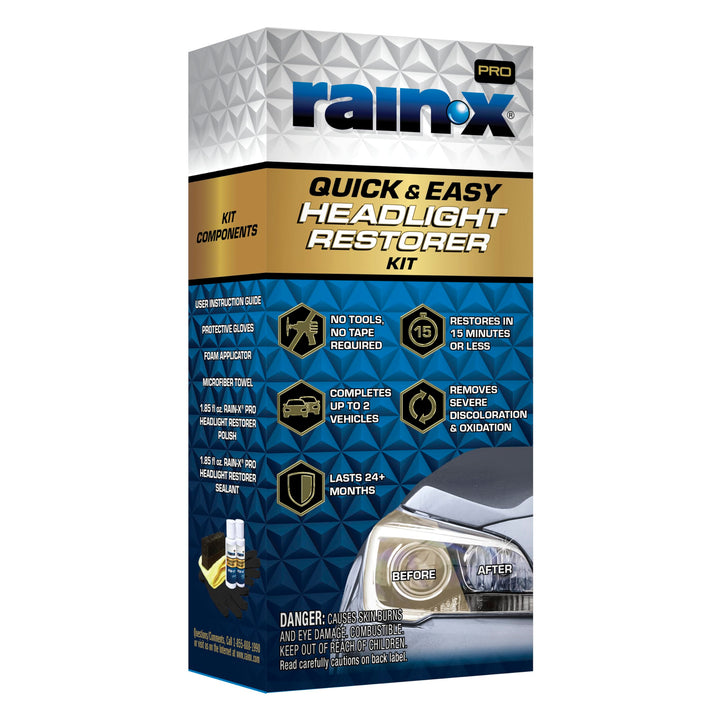 Rain-X front packaging showing kit and quick restoration benefit