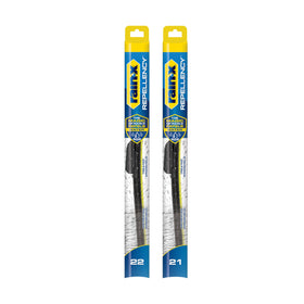 Rain‑X front packaging showing blades and water repellent benefit