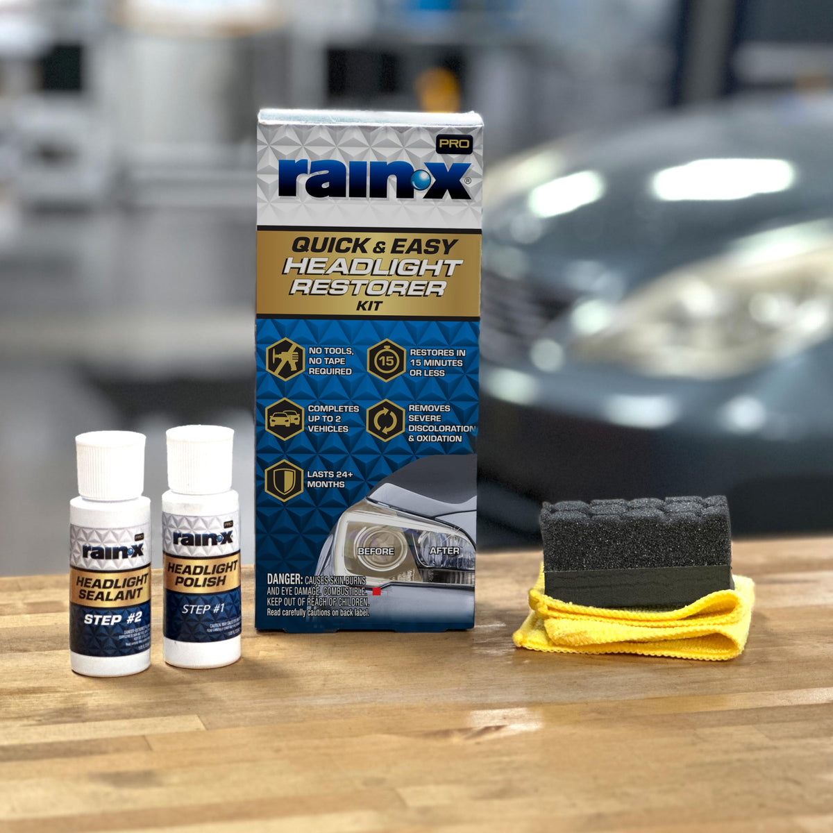 Rain-X headlights in night driving showing improved visibility benefit
