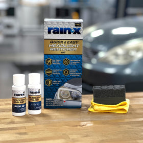 Rain-X headlights in night driving showing improved visibility benefit