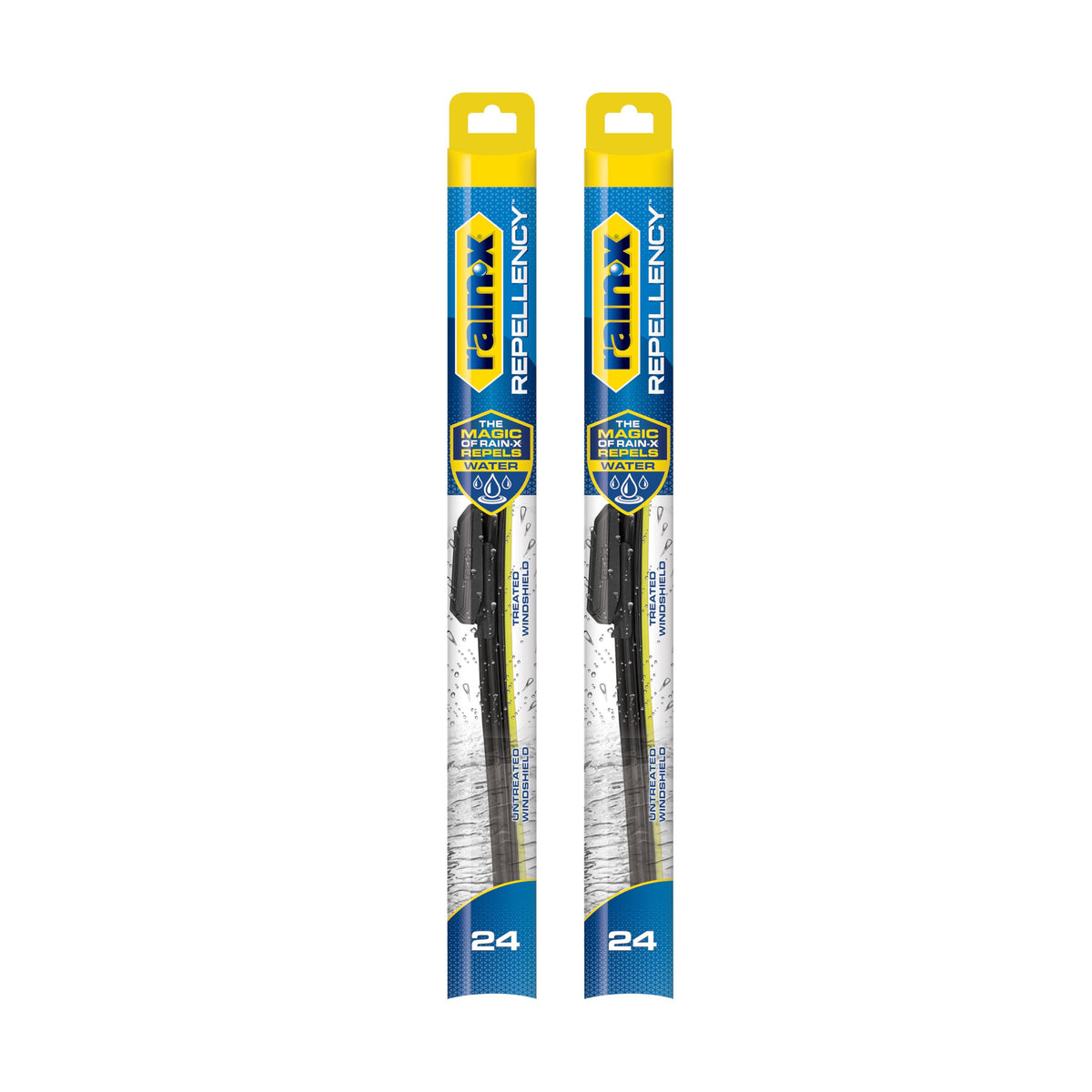 Rain-X packaging front showing 24-inch blades and product benefits