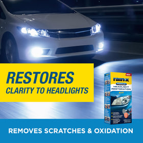 Rain-X restored versus oxidized headlight comparison improving visibility