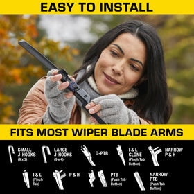 Rain-X spoiler with debossed blade size ID for quick re-purchase convenience