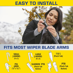 Rain‑X blade beside a ruler showing exact 21‑inch length for correct sizing