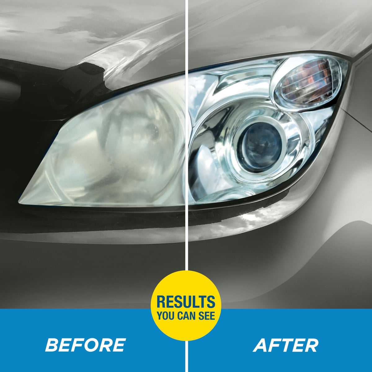 Rain-X sealant wipe and label illustrating protective, long-lasting coating