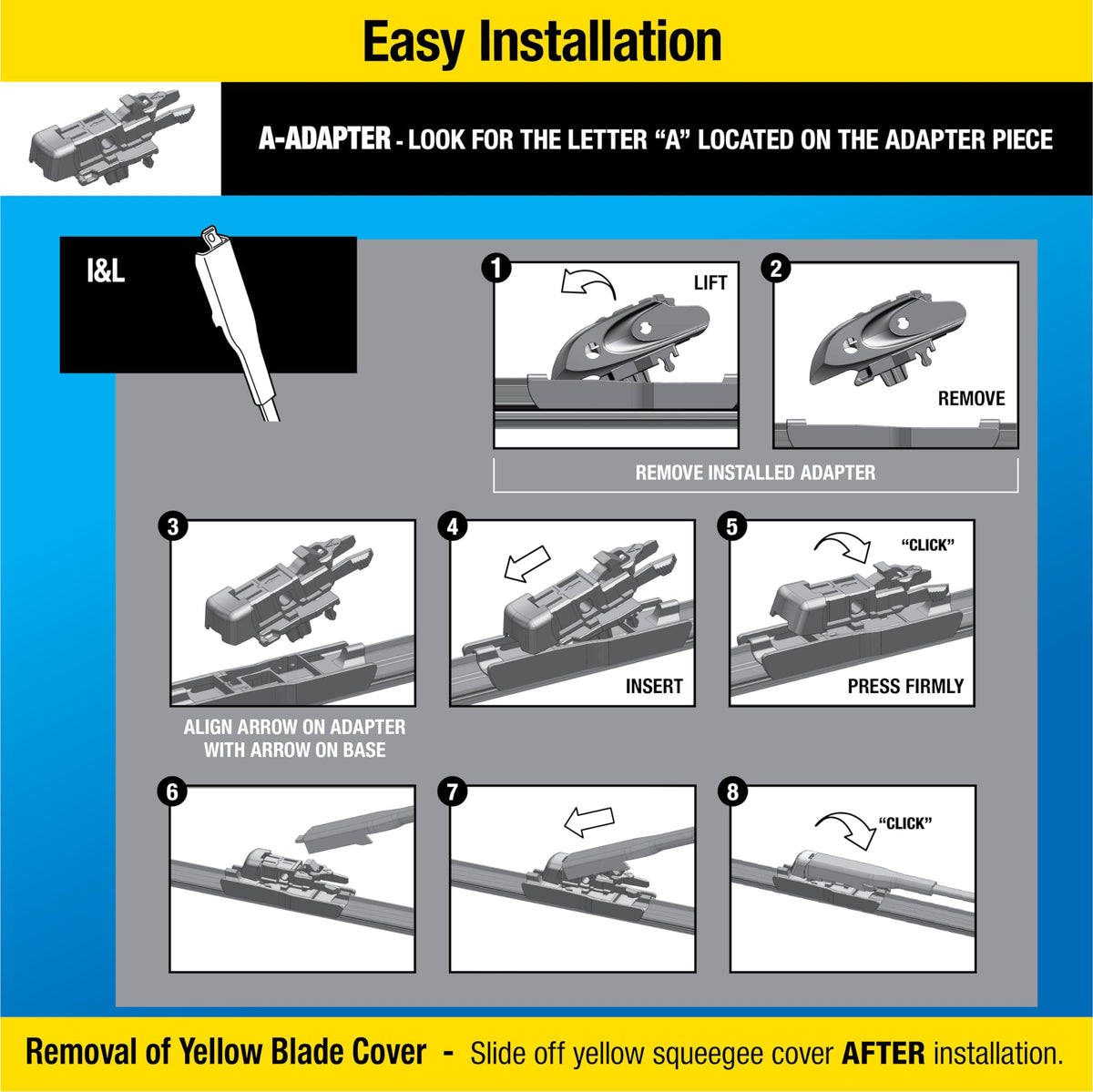 Rain-X Uniclick adapter and package QR code for fast, guided installation help
