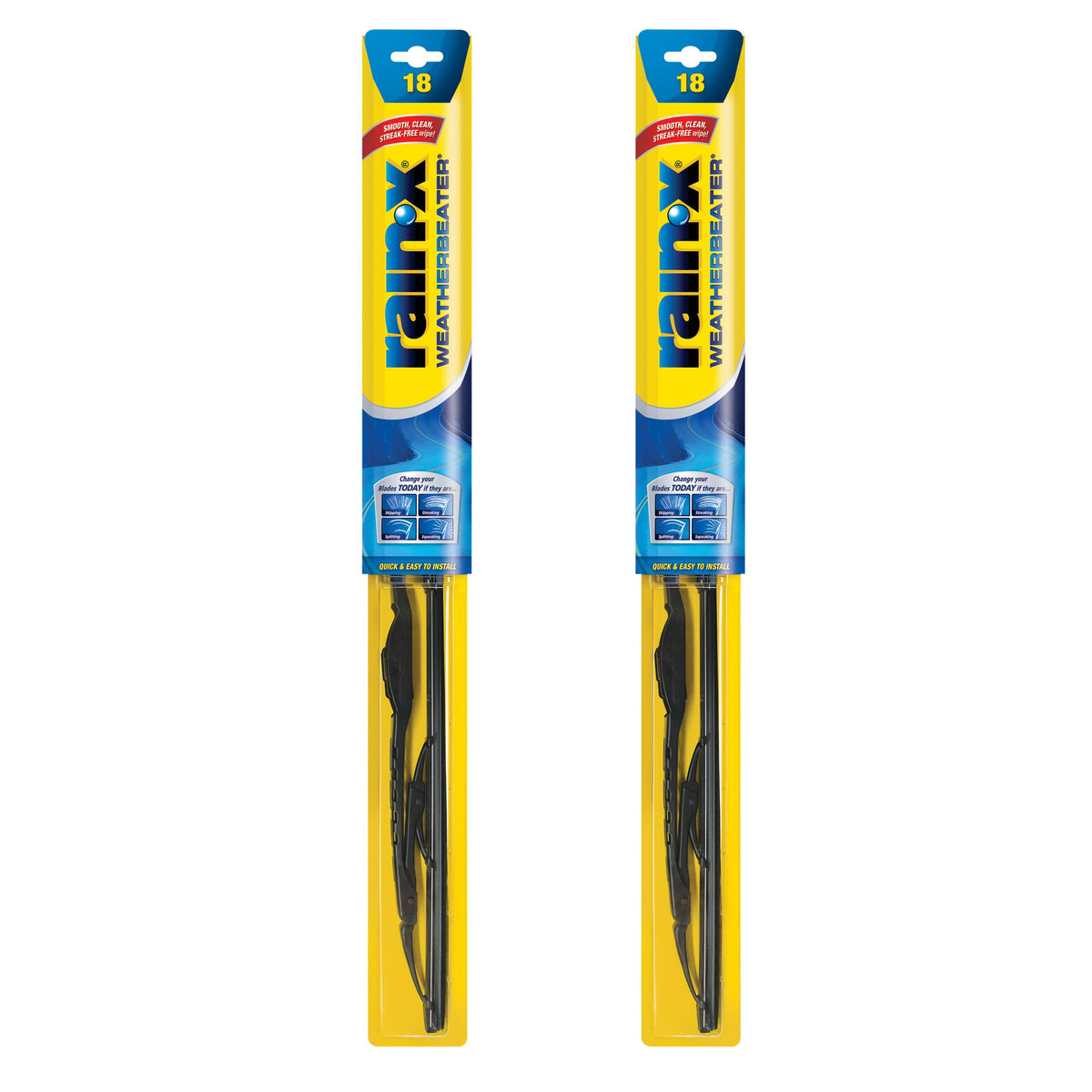 Rain-X WeatherBeater front packaging showing blades and branding for quick selection