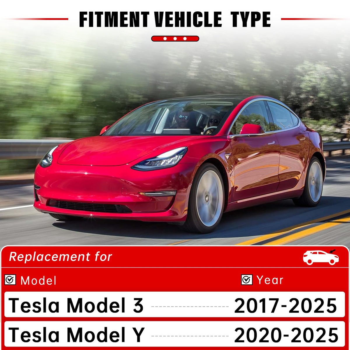 Raintok blades installed on Tesla front view improving driver visibility