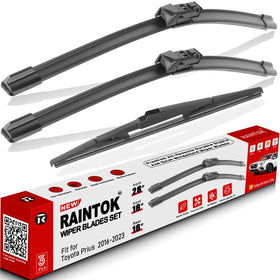 Raintok front packaging showing three Prius wiper blades and kit benefits
