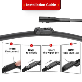 Raintok memory steel spring view demonstrating even windshield contact