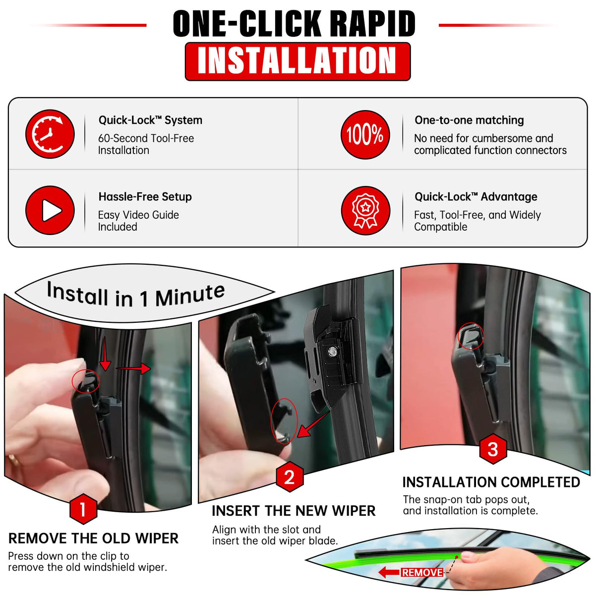 Raintok 20-inch passenger blade detail highlighting secure fit and durability