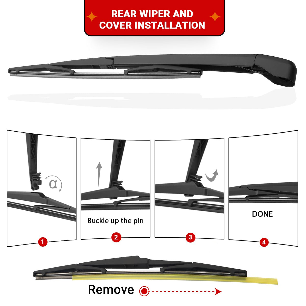 Raintok 28- and 16-inch blades side-by-side for accurate sizing guidance