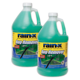 Rain‑X bug remover front packaging showing two bottles and label for easy storage benefit