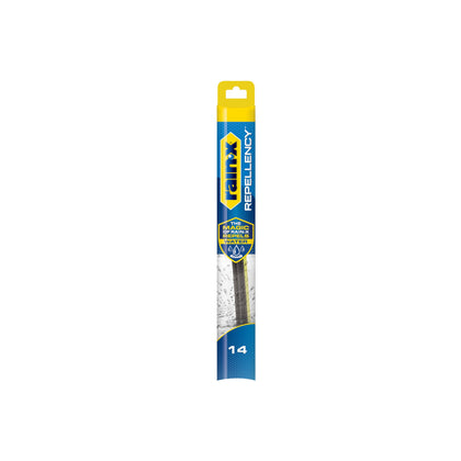 Rain‑X front packaging showing 14" blade and benefits