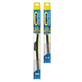 Rain‑X front packaging showing 26" and 17" blades and key features for easy selection