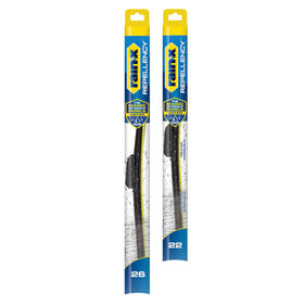 Rain-X front packaging showing 26" and 22" blades and benefits