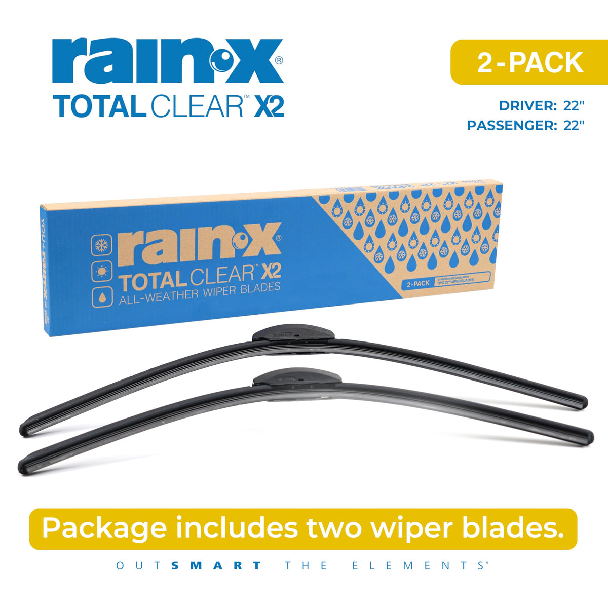 Rain-X blades wiping a wet windshield for clear visibility in rain