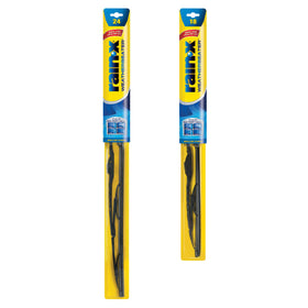Rain-X WeatherBeater front packaging showing included 24" and 18" blades and clear benefits