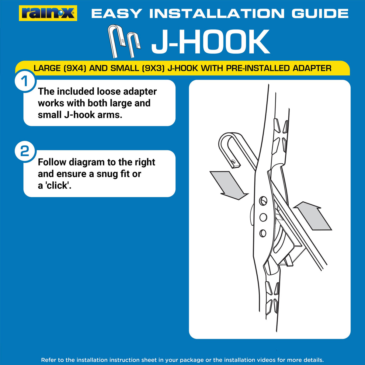 Rain‑X blades installed on windshield demonstrating even contact and clearer visibility