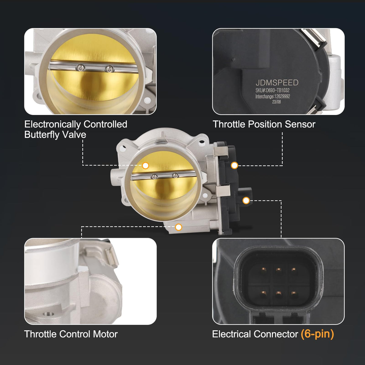 RALBDX throttle body mounted in an engine bay illustrating direct replacement ease and fit