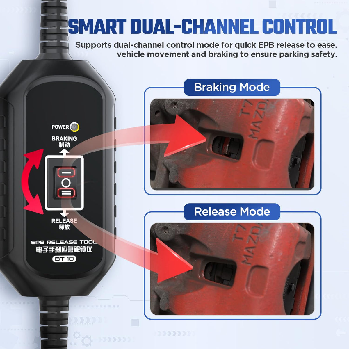 RALBIL BT10 terminal clamps close-up showing durable connectors and safe grip