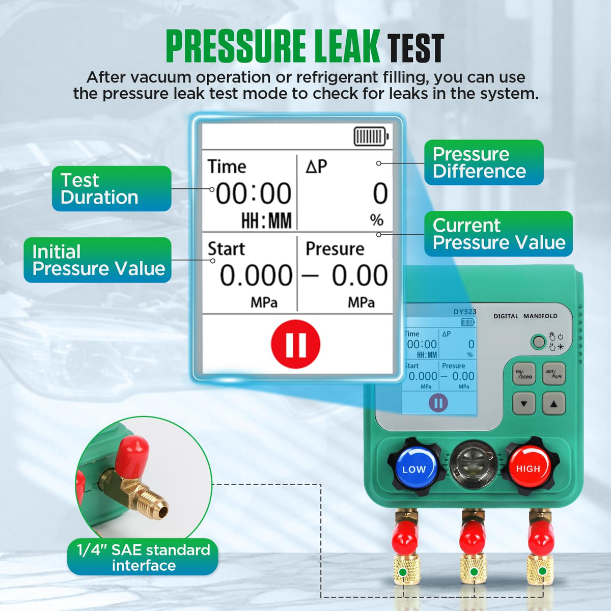 RALBIL connected to a vacuum pump demonstrating fast evacuation and moisture removal