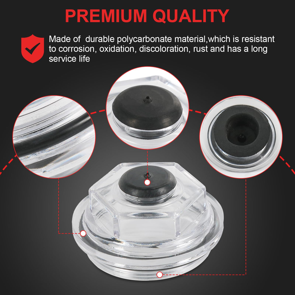 RALZAOTO oil cap beside ruler showing correct 2-7/8" size for confident selection benefit