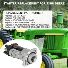 RALZAOTO starter back label close-up confirming replacement part numbers