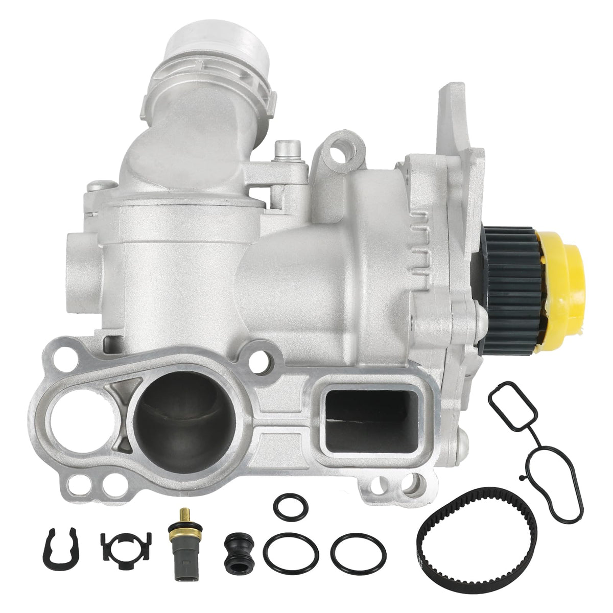 RALZAOTO water pump front view showing mounting points and OEM fit benefit