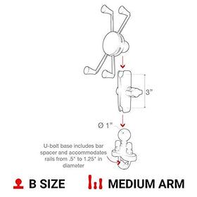 RAM MOUNTS rear view showing optional tether for added device security