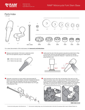 RAM MOUNTS product label and lifetime warranty information on mount