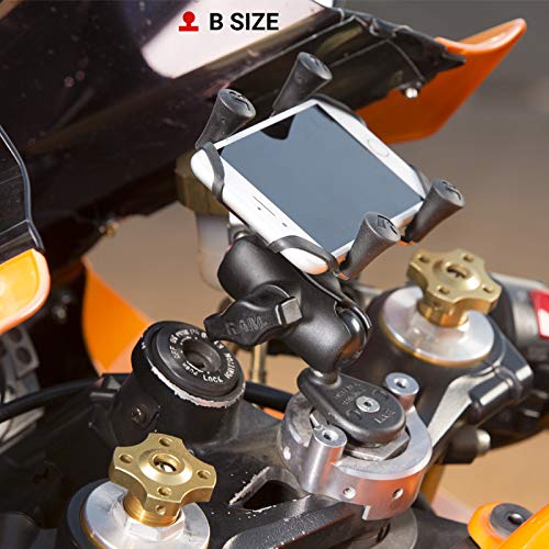 RAM MOUNTS fork stem mount connected to a GPS unit for clear sightlines