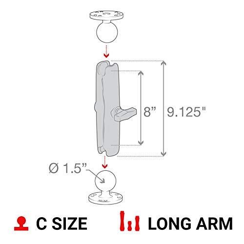 RAM MOUNTS arm installed on a boat rail demonstrating secure marine mounting and corrosion resistance advantage