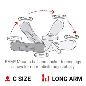 RAM MOUNTS powder-coated marine-grade aluminum finish emphasizing weatherproof durability and long service life