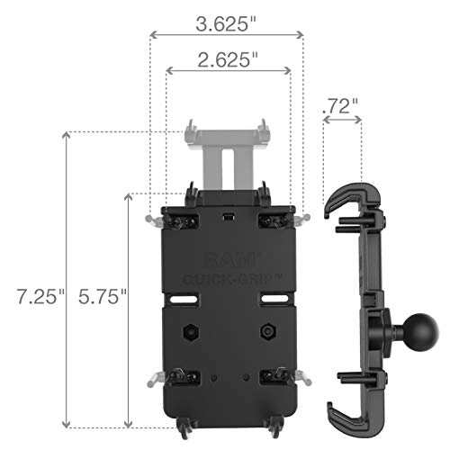 RAM MOUNTS material and label close detail showing marine-grade construction benefit