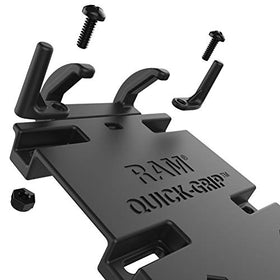 RAM MOUNTS measurement view showing Quick-Grip XL height and width ranges for compatibility