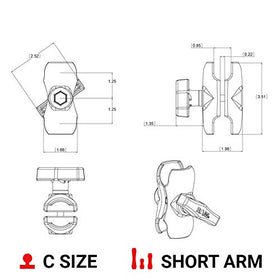 RAM MOUNTS arm mounted to a boat console illustrating stable device positioning