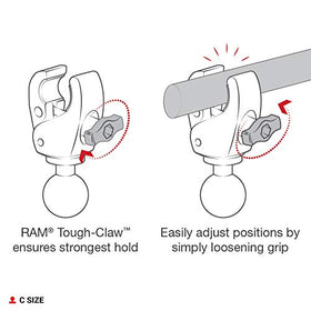 RAM MOUNTS clamped to a square post demonstrating versatility and fit