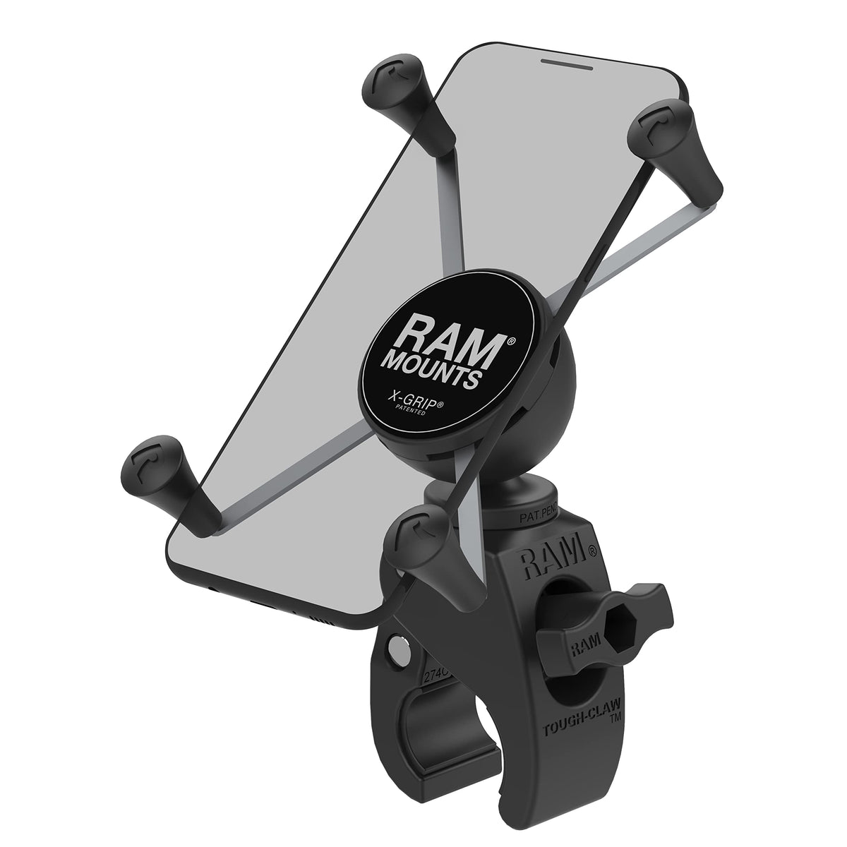 RAM MOUNTS front view of X-Grip showing secure cradle and visibility benefit