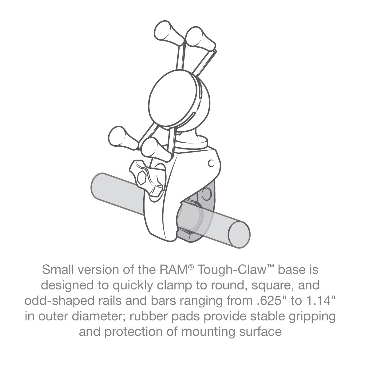 RAM MOUNTS X-Grip with tether attached for extra device retention