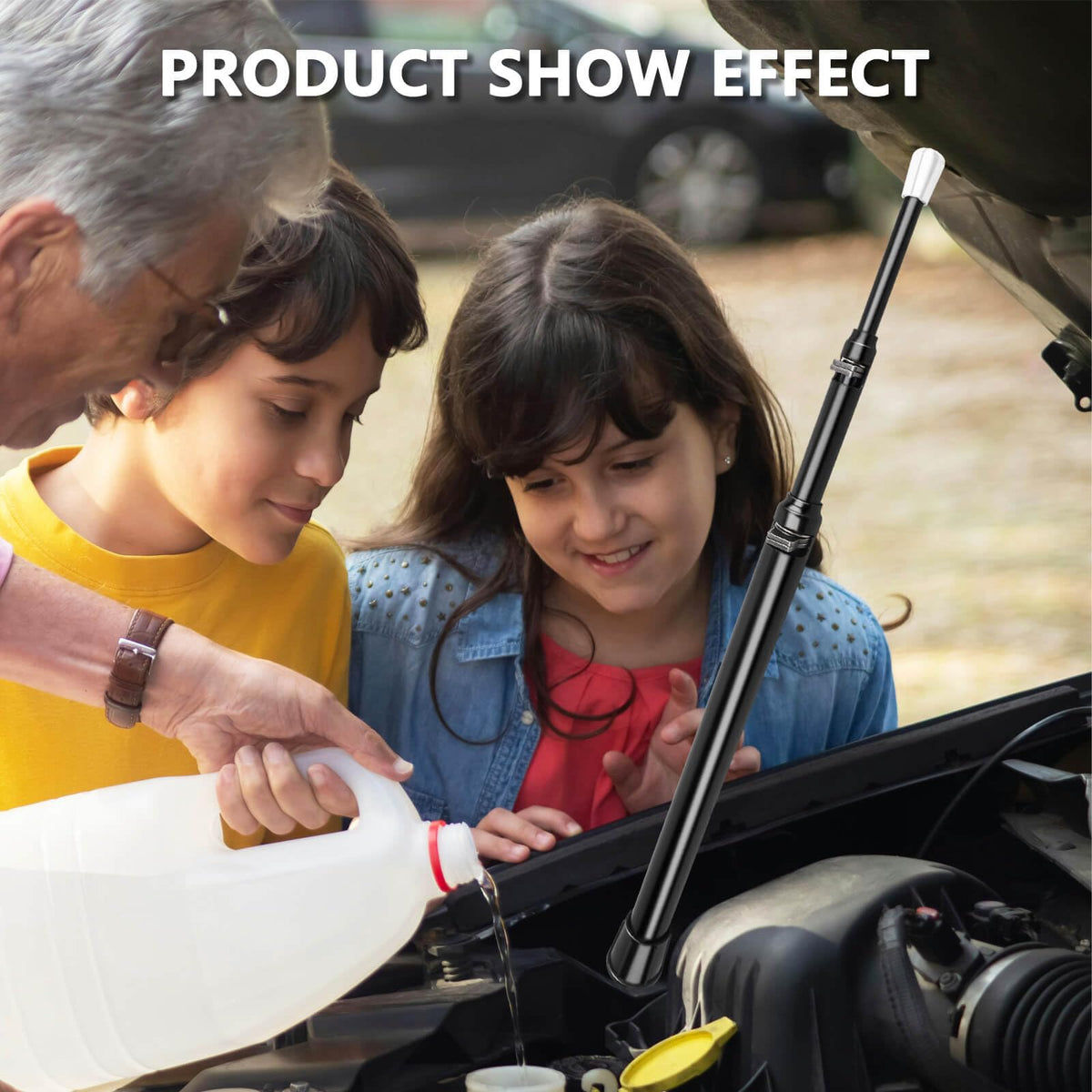 RAMATA user engaging locking tab to secure prop for dependable, fail-safe hold