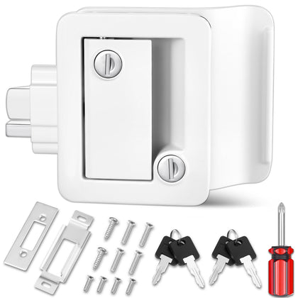 Ramkle front paddle assembly in white showing durable metal finish and secure seal