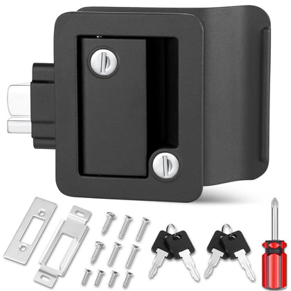 Ramkle front paddle lock on black finish showing robust security