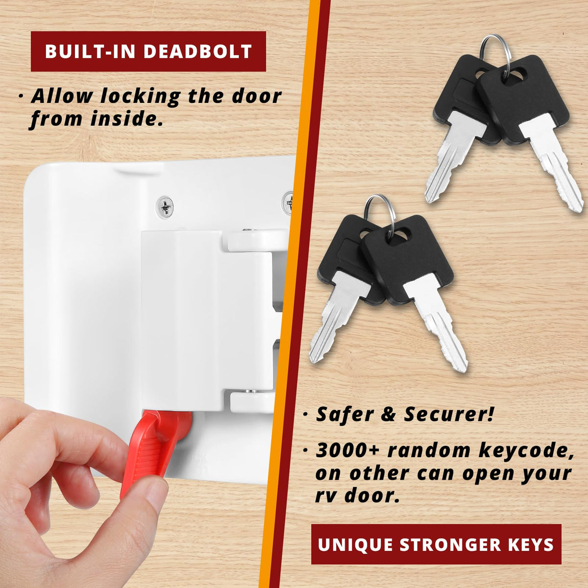Ramkle interior assembly view showing smooth operation and protective deadbolt