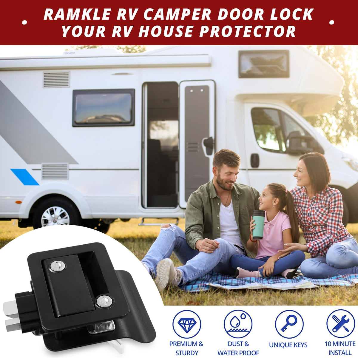 Ramkle included screws and instruction sheet for quick DIY install